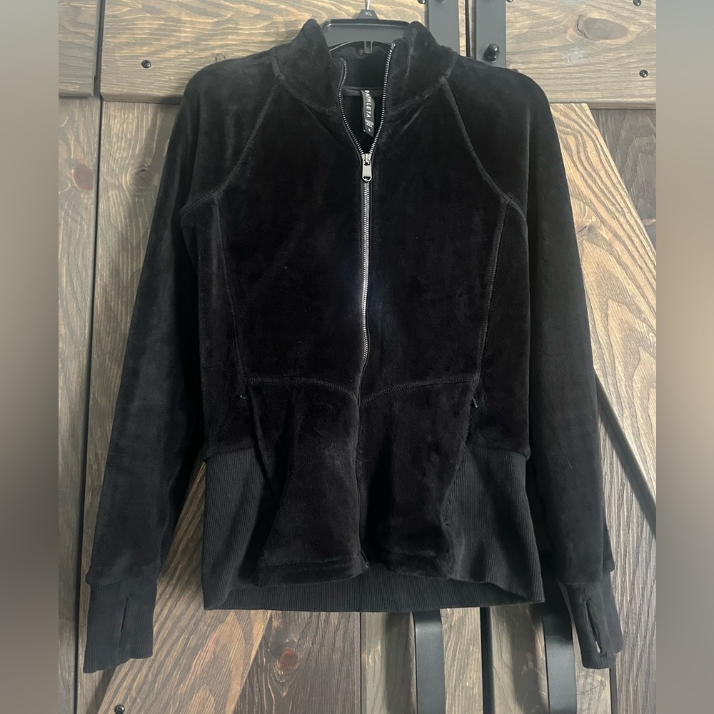 Athleta Black Fleece Zip-Up Jacket